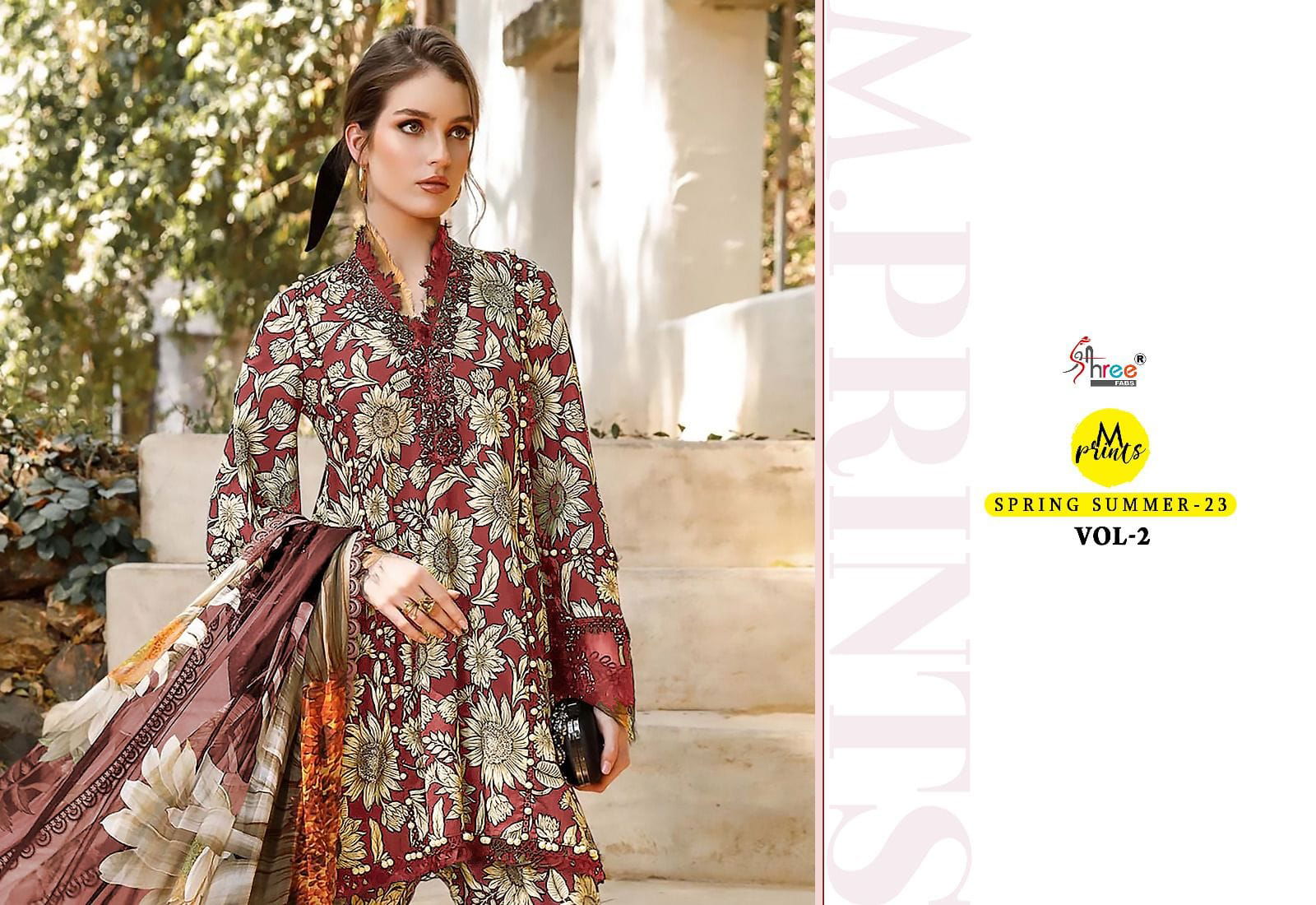 M Print Spring Summer 23 Vol 2 By Shree Cotton Pakistani Suits Wholesale Clothing Distributors In India